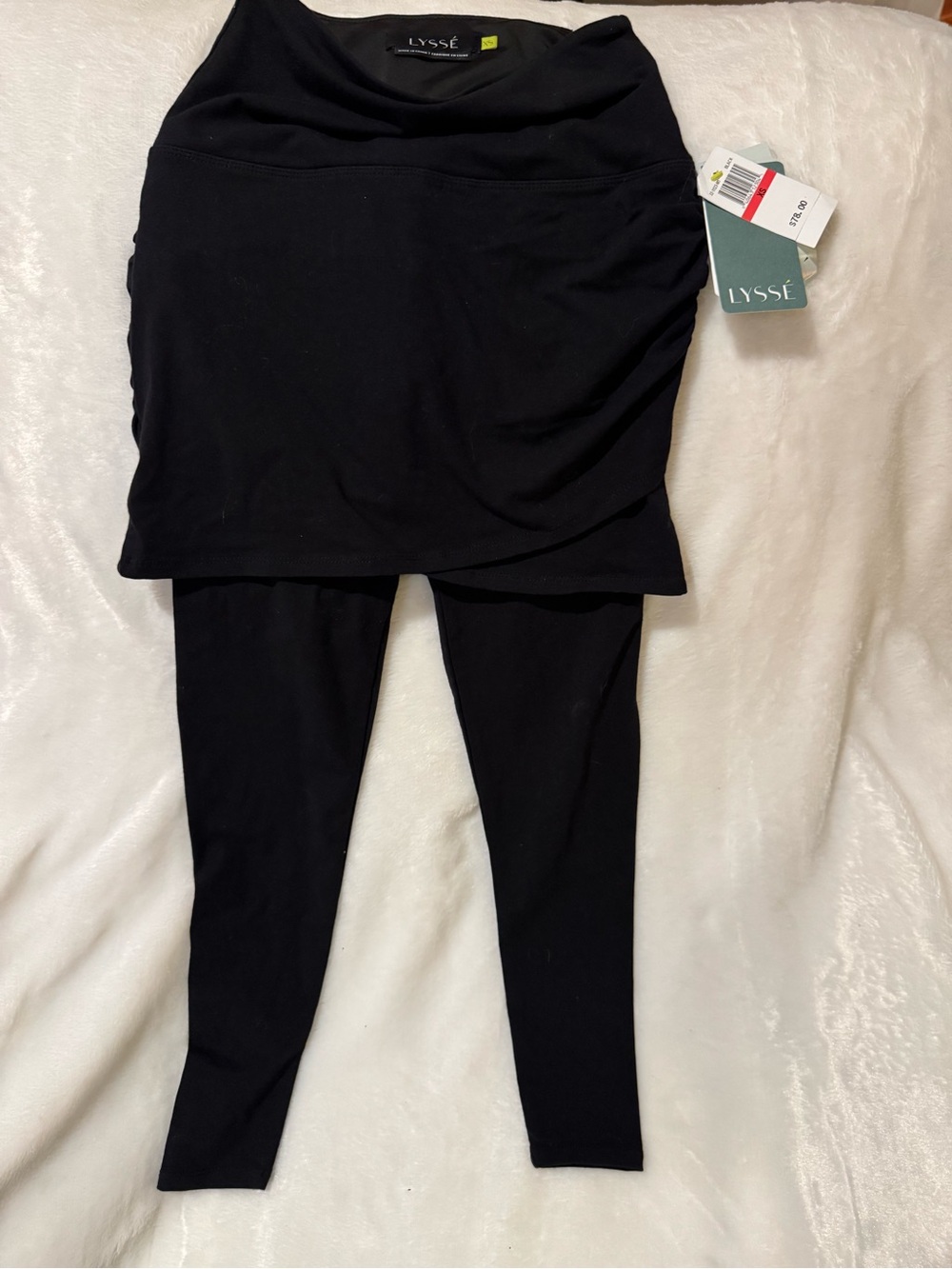 NWT! Lysse | Ruched Skirted Leggings High Waist Black or Blue XS - Picture 2 of 8
